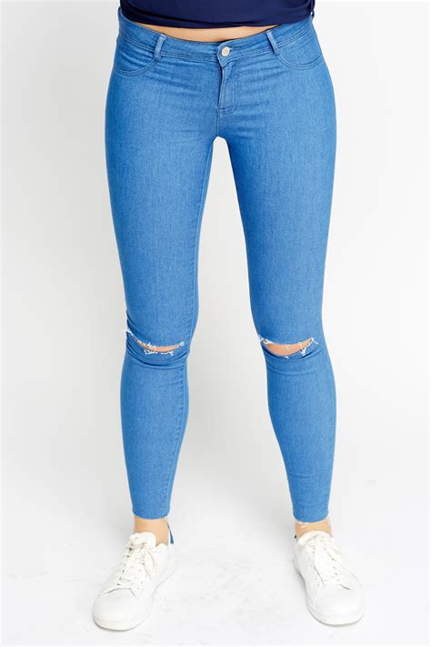 Ripped Ankle High Waisted Skinny Jeans Just 7