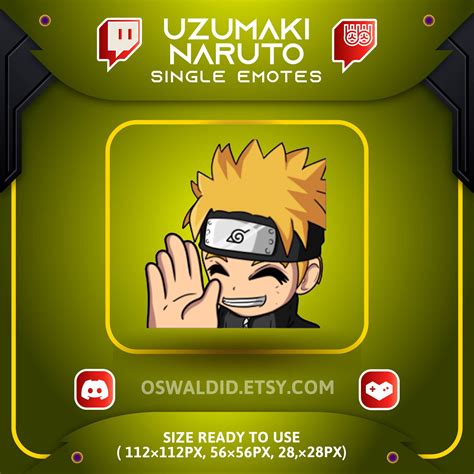 Naruto Emotes Uzumaki Emotes Hi Twitch Emote Emojis Sub Etsy