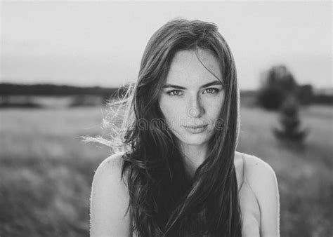 Beautiful Woman Natural Face Freckles Casual Female Portrait Lifestyle