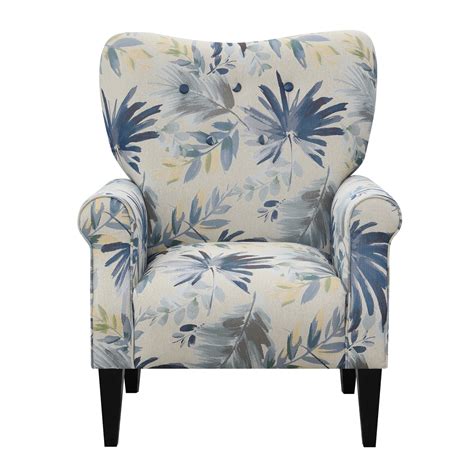 Shop wayfair for all the best floral accent chairs. Wallace & Bay Kelley Blue Floral Accent Chair with Button ...