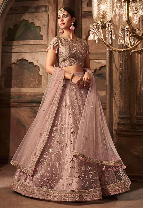 Embroidered Net Lehenga In Dusty Pink Designer Lehenga Choli Bridal Lehenga Choli Bridal Lehenga