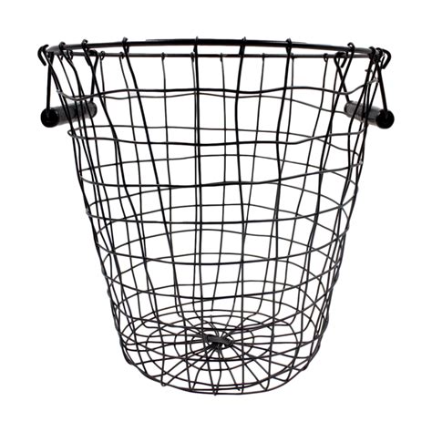 Small Retro Wire Storage Baskets Round Black Handles Blendboutique