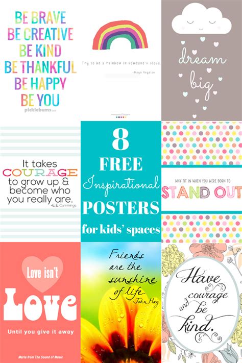 8 Free Inspirational Posters For Kids Spaces