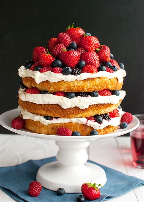 Still resisting the heavy cream? Forest Fruit Cake with Whipped Cream Frosting - The Tough ...
