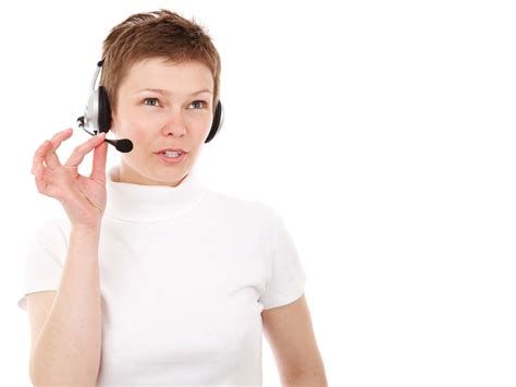 Woman With Headset Talking Free Stock Photo Public Domain Pictures