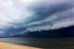 Storm Clouds Roll In Over A Beach In The Melbourne Suburb
