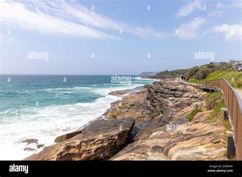 Curl Curl Sydney Coastline And Boardwalk Along The Coast Between Curl