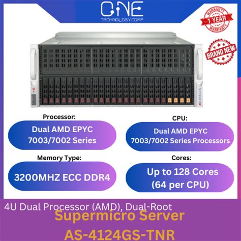 Supermicro Server As 4124gs Tnr 4u Dual Processor Amd Dual Root Gpu