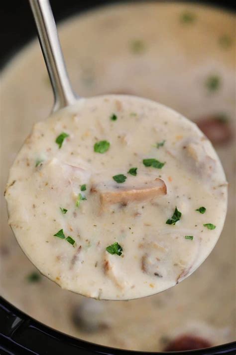 Slow Cooker Cream Of Mushroom Soup Sweet And Savory Meals