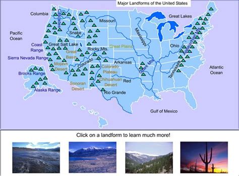 United States Map Landforms Unitedstatesx