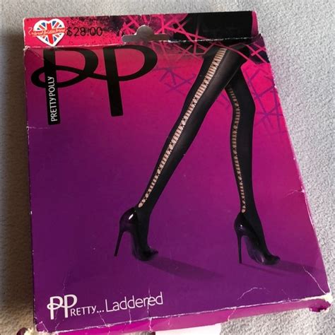 pretty polly accessories pretty polly black laddered tights pantyhose os poshmark