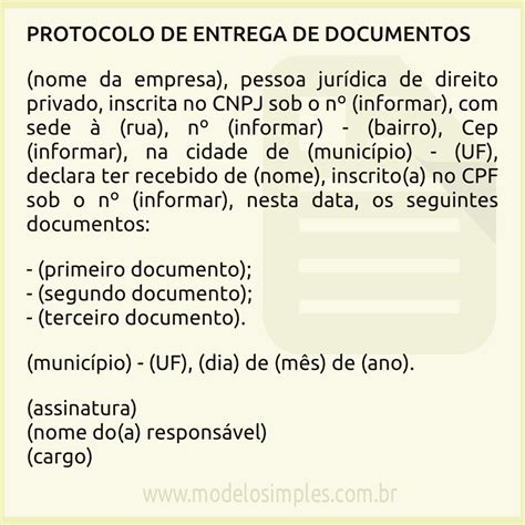 Protocolo Recepção Classificação Registro E Distribuição De Documentos