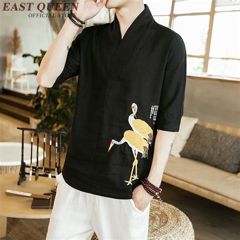 Traditional Chinese Blouse Shirt Clothing For Men Top Oriental Mandarin