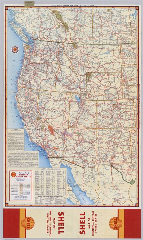 Shell Highway Map Of Western United States David Rumsey