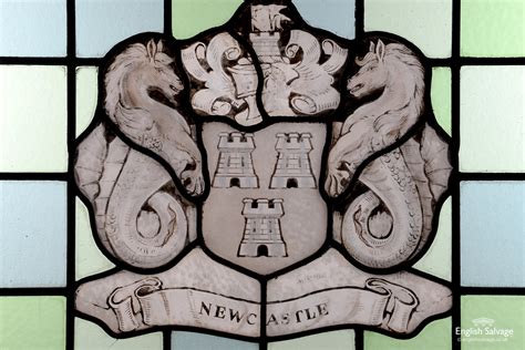 Newcastle Coat Of Arms Stained Glass Panel