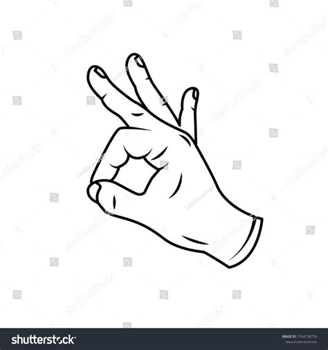 Ok Hand Symbol Vector Illustration Royalty Free Stock Vector