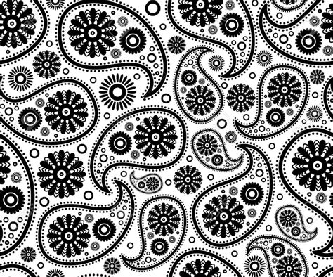 seamless paisley ornament black white vector art floral background stock vector 37099152