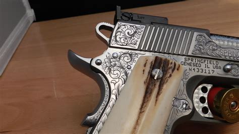 Custom Hand Engraved Springfield Armory 1911 A1 For Sale