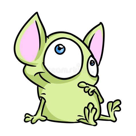 Green Troll Character Fairy Tale Fantasy Illustration Cartoon Stock