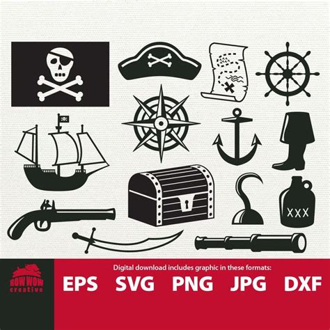 The Pirate Svg Graphics Bundle Is Available For Use In Projects Like