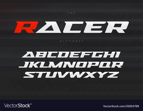 Racing Font Aggressive And Stylish Lettering Vector Image