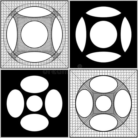 Geometric Intersection Of Cube And Sphere Vector Stock Vector
