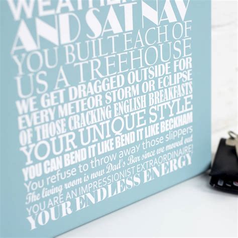 Personalised Dad I Love You Because Print By Milly Inspired