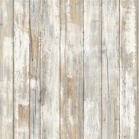 5 pcs peel and stick tile for floor,bathroom,kitchen backsplash diy tile decals. Distressed Wood Peel and Stick Wallpaper Gray Brown White ...