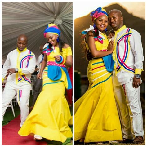 With the recent takeover of traditional wedding jewelry by all types of beads (especially multilayered beads), this yoruba bride's choice of chunky gold earrings and a matching. Sepedi Yellow Patterned Peplum Top With Skirt 2020 - African 4