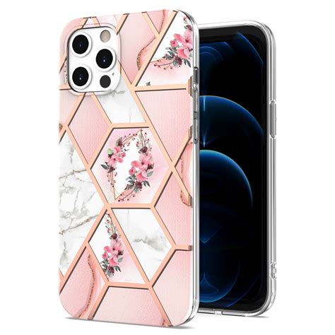 Rhombus Marble Flowers Phone Cases For Iphone 13 12 11 Pro Max X Xr Xs