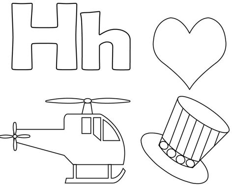 Letter H Colouring Pages  Coloring pages for kids, Free printable