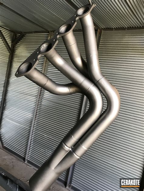 Exhaust Headers Cerakoted Using Cerakote Glacier Silver Cerakote