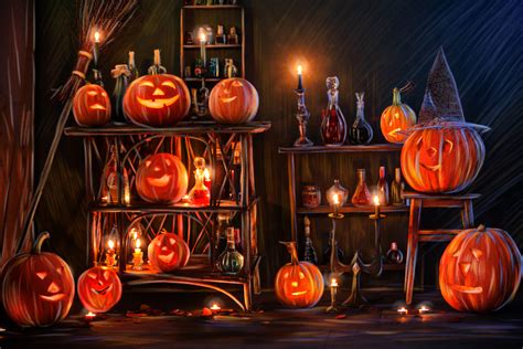 Halloween Digital Backdrop And Pumpkin Photoshop Horror Gothic Filtergrade