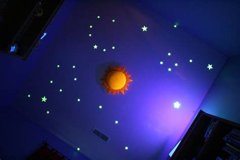 Probably the best source for glow in the dark stars is amazon.com. Glow in the dark Stars on Ceiling - with black light | Flickr