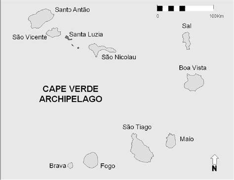 Map Of The Cape Verde Archipelago Showing The Location Of Santa Luzia