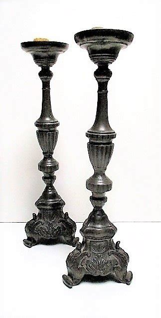 Pair Of Altar Candlesticks Pewter Late 18th Century Catawiki