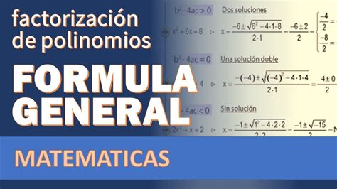 Factorización de polinomios fórmula general YouTube