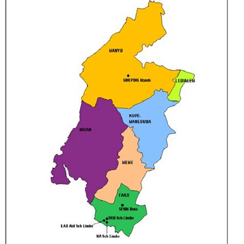 Map Of The South West Region Showing The Location Of The 5 Training