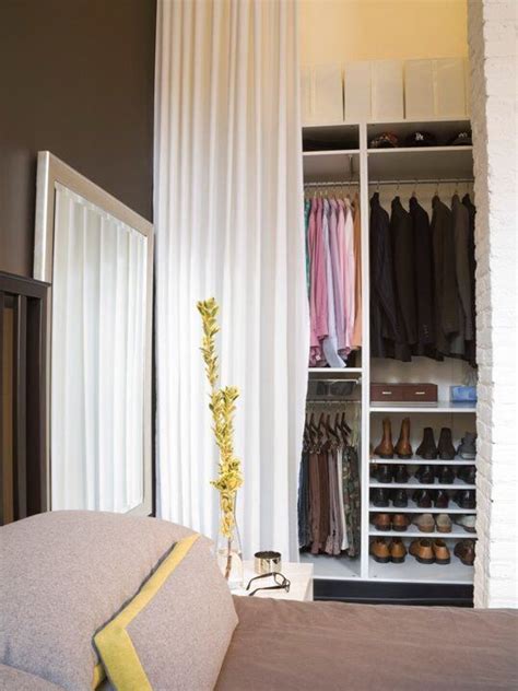 Curtains To Hide Clothes In Bedroom Closet Bedroom Small Apartment