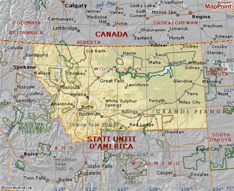 Carta Geografica Del Montana E La Sua Geografia