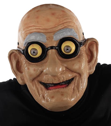 Grandpa Old Man Mask Crazy Googly Eyes Wrinkled Face Halloween