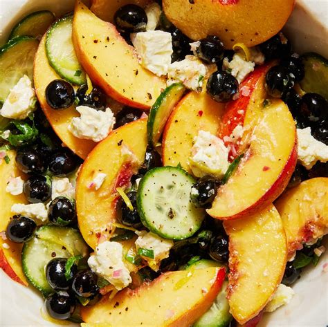 Best Blueberry Peach Feta Salad Recipe How To Make Blueberry Salad