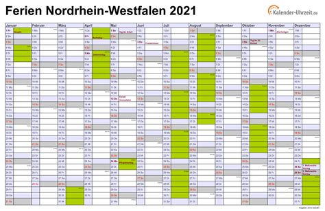 Ferien Nordrhein Westfalen 2021 Ferienkalender Zum Ausdrucken