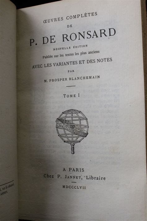 Ronsard Oeuvres Complètes Edition