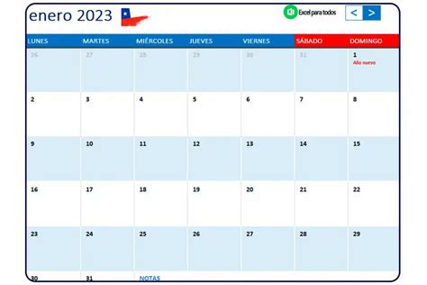 Calendario 2023 Chile Con Feriados Descarga En Excel Y Pdf