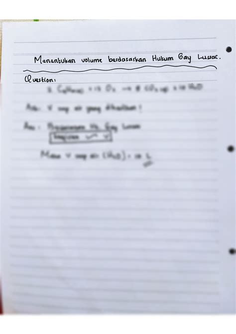 SOLUTION: Menentukan volume berdasarkan hukum gay lussac - Studypool