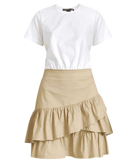 Veronica Beard White Khaki Noha Dress