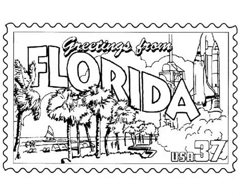 Some of the coloring pages shown here are pin on softball, florida gators logo coloring sketch co. Florida State Stamp Coloring Page | coloring | Pinterest ...