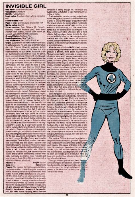 Invisible Girl By John Byrne The Official Handbook Of The Marvel