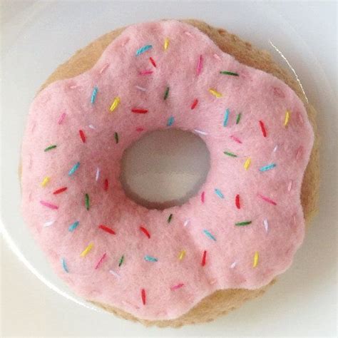 3 Felt Pink Frosted Sprinkle Doughnut By Muffinbubdolls On Etsy